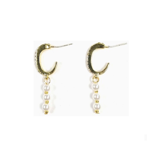 A-TT-368 Gold Pearl C Shape Korean Clara Earrings Malaysia